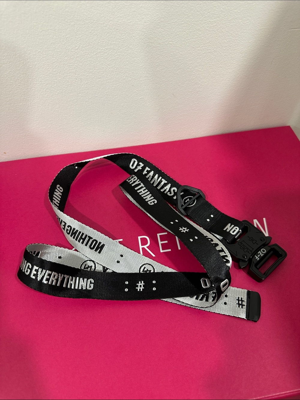 Off-White Black and White Industrial Webbing Belt with Printed Logo